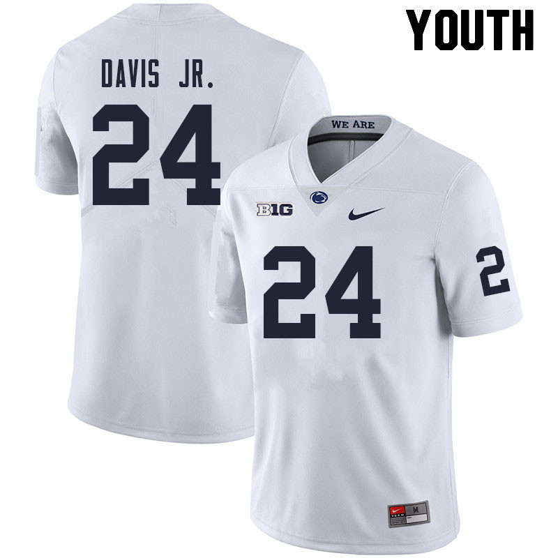 Youth #24 Jeffrey Davis Jr. Penn State Nittany Lions College Football Jerseys Sale-White - Click Image to Close